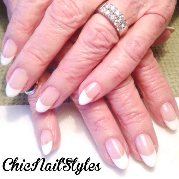 These are Dena's beautiful natural nails with a gel polish French manicure. Her nails are seriously perfect! 