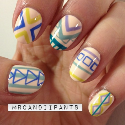 I love tribal and pastel combined and it's easier than it looks! Click on picture for detailed instructions.