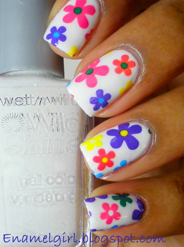 Enamel Girl calls this flower power! These are actually done with flower nail foils!