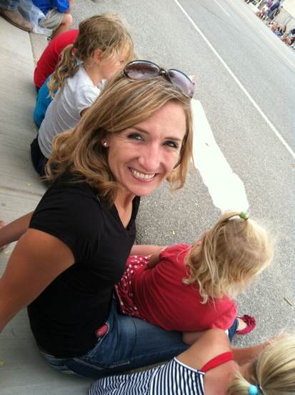 Sarah is the best mom to the cutest kids! Here she is sitting on the curb watching the most exciting parade in the world--The Pioneer Day's Parade of Panaca, Nevada!